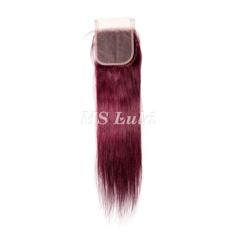 Straight #99J Virgin Human Hair 4x4 13x4 Transparent Lace Closure/Frontal - 图片 2